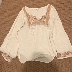 Vintage style gauzy blouse with bell sleeves